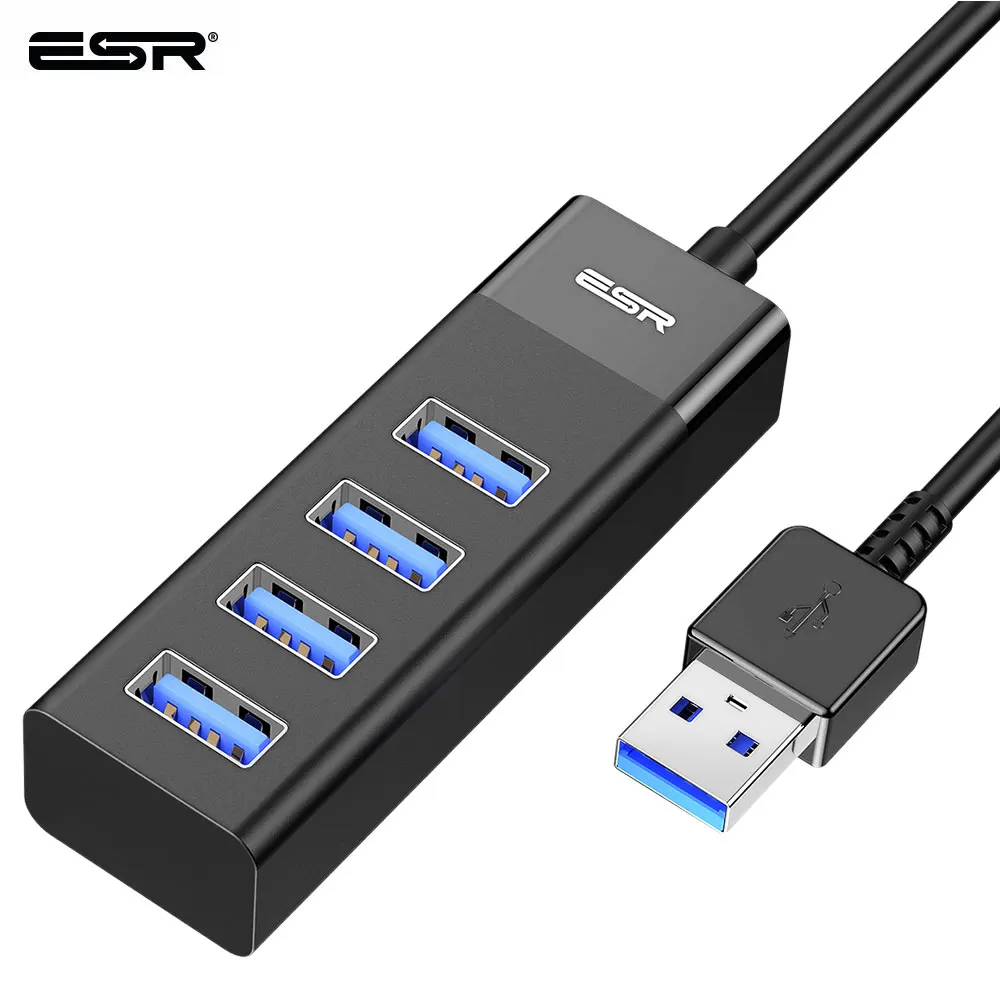 ESR USB HUB Cable Adapter 4 Ports USB 3.0 Dock Fast Transfer Splitter 4 in 1 USB Extention Data Transfer for PC MacBook Laptop|USB Hubs| - AliExpress