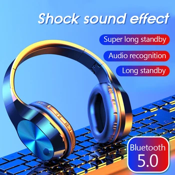 

Bluetooth Earphone 5.0 Wireless Sports Waterproof Foldable Stereo Headphone Gaming With Microphone For PC Mobile phone Mp3