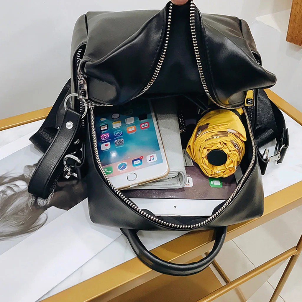 MAIOUMY, женский рюкзак, одноцветная сумка, дорожная сумка, большая вместительность, средняя Студенческая сумка с несколькими карманами на молнии,,#009