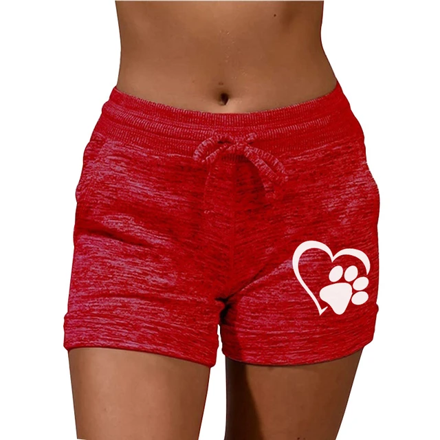 Women's Shorts Summer Gym Shorts Cute Dog Claw Mid-Waist Sports Shorts Sexy  Beach Fitness Pants Women's Oversize Shorts - AliExpress