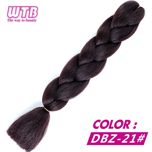WTB, Омбре, плетеные волосы, легко плетаются, 24 дюйма, 100 г, синтетические волосы на крючках, косички для наращивания волос для женщин, розовый, зеленый, синий - Цвет: P18/22