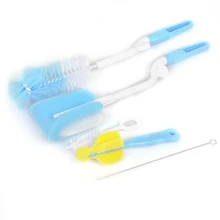 360 градусов многофункциональная щетка губка бутылки с щетка для детских сосок соломенная Щетка 5 шт./компл