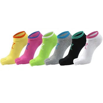 

Cute Five Fingers Socks for Women Ladies Girls Cotton Letter Number Low Cut Ankle Socks Female Short Casual Toe Socks Deodorant