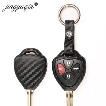 

10pcs 2/3/4 Button Carbon Fiber Silicone Car Remote key Cover For Toyota Camry Corolla Avalon Venza Hilux Vitz Rav4 Fob Case
