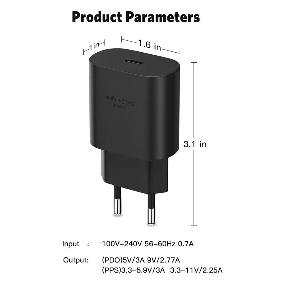 usb c 5v 3a 25W PD USB C Quick Charge Adapter For Samsung Galaxy Note 10 20 S21 A71 M52 Z Flip 3 5G Super Fast Charger Type C To USB C Cable mobile phone chargers