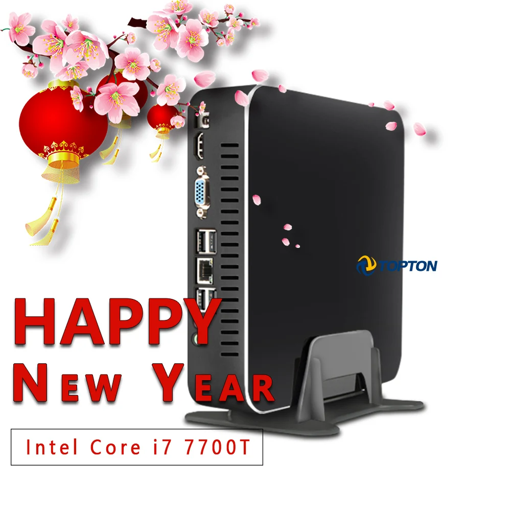 Topton игровой компьютер Intel Core i7 7700T 6700T i5 6500T cpu quad core SATA HDD + M.2 SSD Mini PC Nuc HDMI VGA 5G AC Wifi