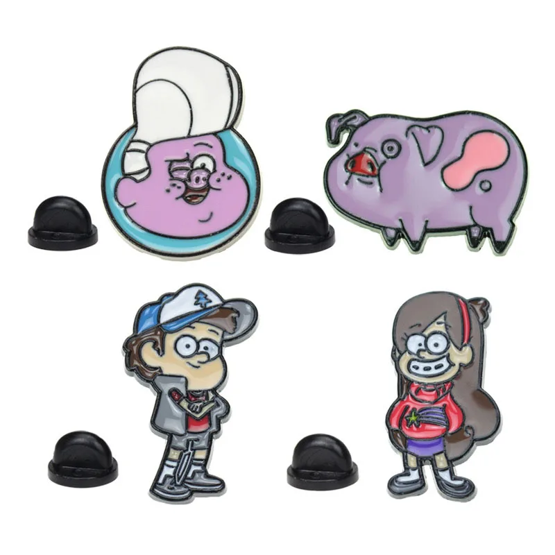 

Gravity Falls Brooch and Enamel Pin Cartoon Figure Metal Brooch Pins Denim Hat Badge Label Pin