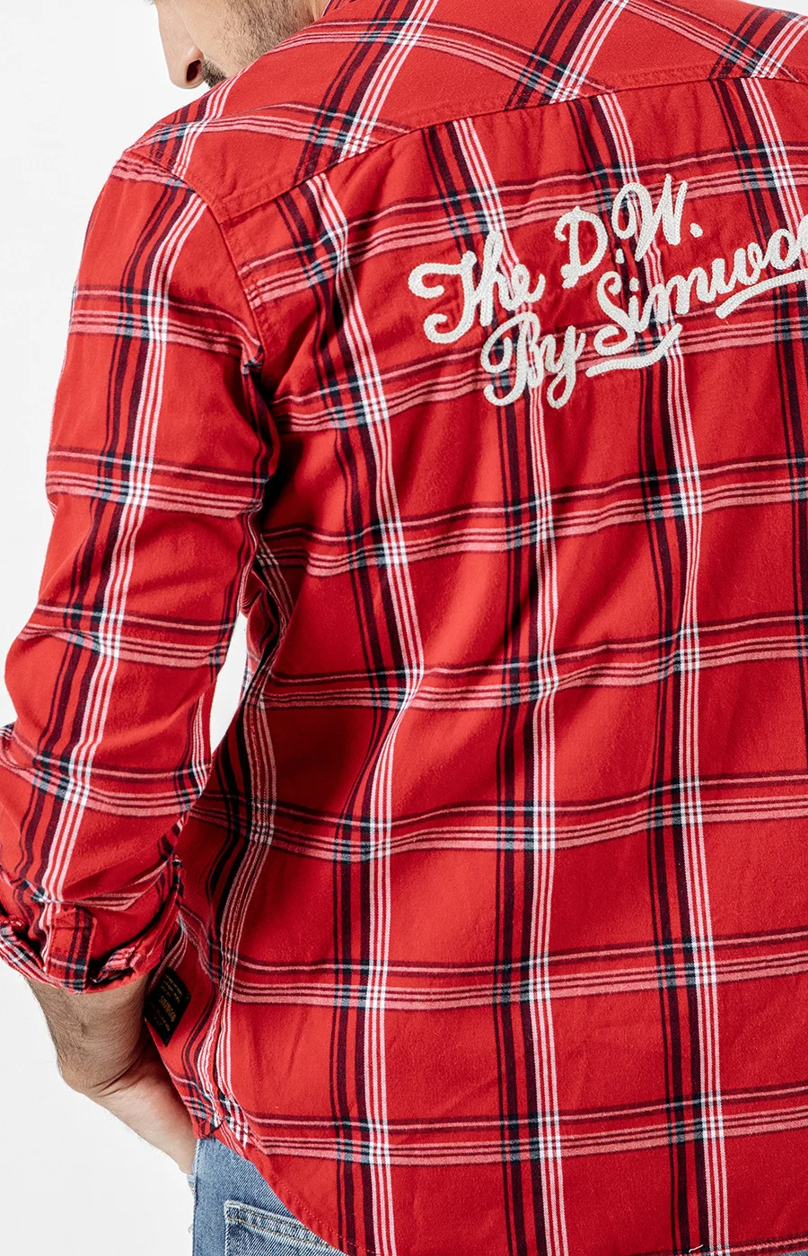 Мужская клетчатая рубашка SIMWOOD, повседневная рубашка с вышитой надписью, брендовая одежда высокого качества, новая модель 190205 на осень