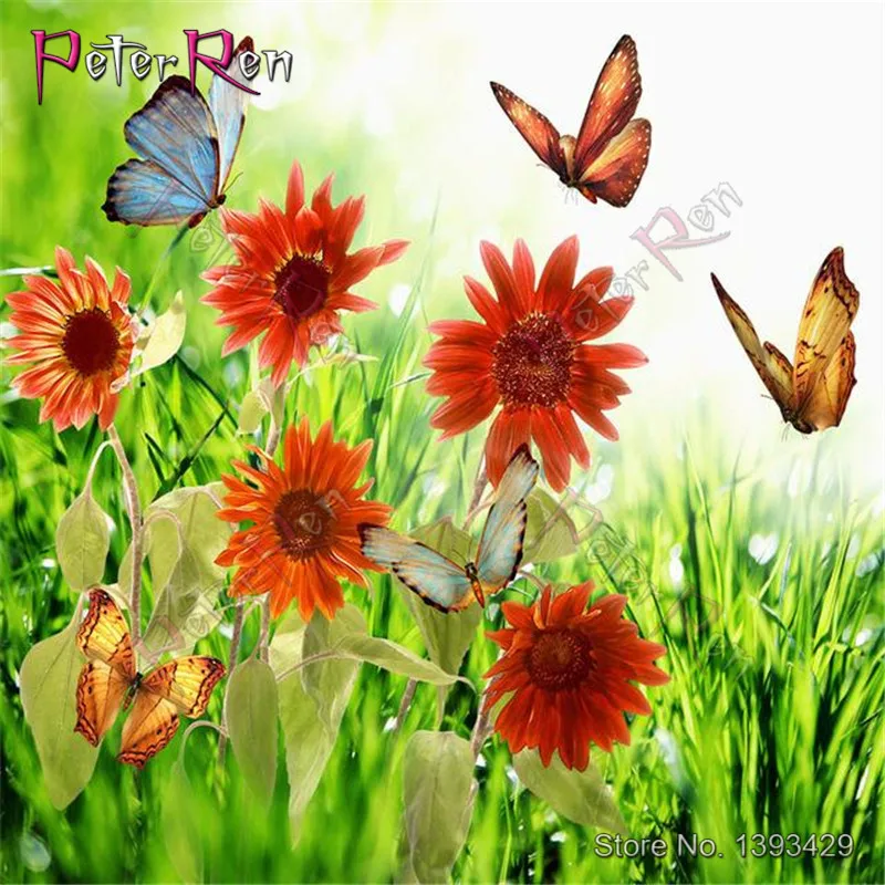 

Diy Diamond Painting Full Embroidery Mosaic Daisy butterfly Square \ Round Picture Of Rhinestone Cross stitch Decor Home sticker