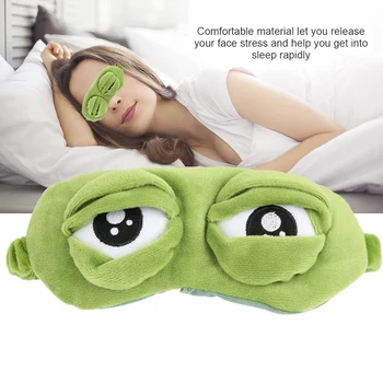 

2019 New Green Frog Cartoon Cute Eyes Cover The Sad 3D Eye Mask Cover Sleeping Rest Sleep Anime Funny Gift sleeping eye mask