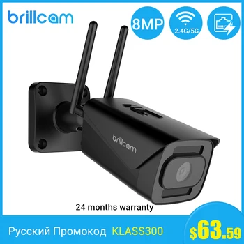 

Brillcam Ip Camera Wifi/Outdoor 4K Nightvision Waterproof IP67 Audio Bullet Camera 8MP 2.8Mm Security Camera Micro Sd Slot