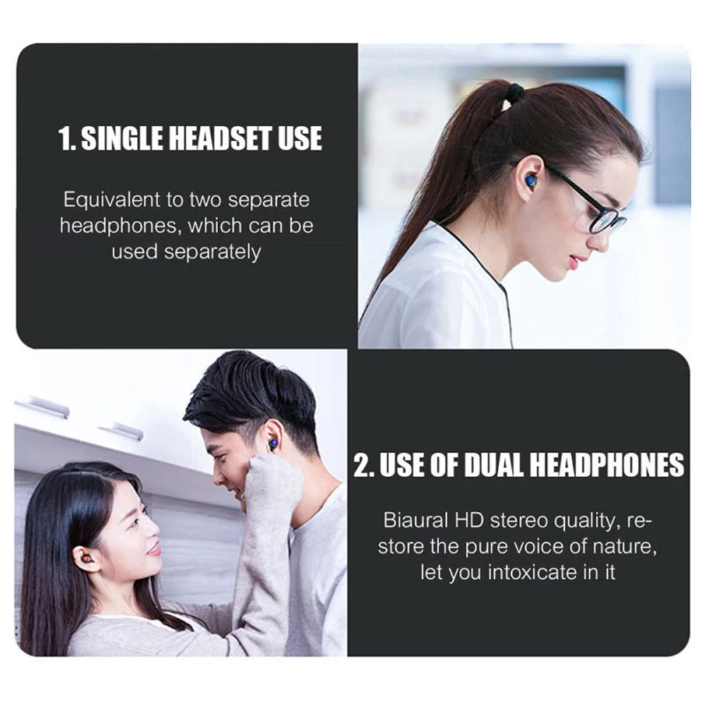 Новые наушники F2 TWS с сенсорным Bluetooth HD стерео беспроводные шумоподавлением