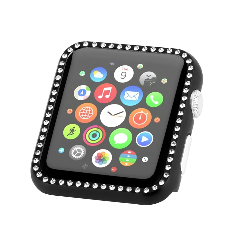 Чехол для часов apple watch series 5 4 3 2 1 роскошный экран Алмазный защитный чехол для apple watch case 38 мм 42 мм 40 мм 44 мм