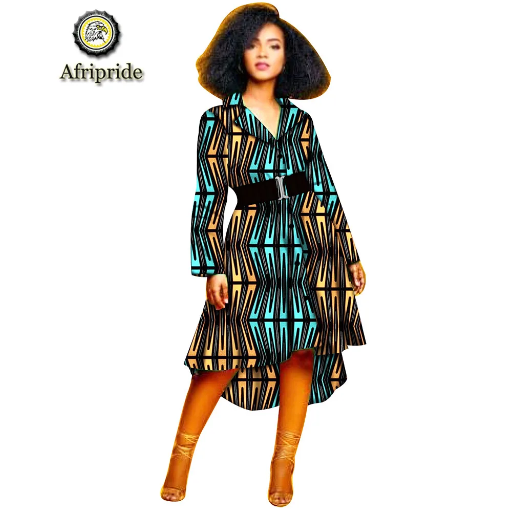 Dashikiage, Новое поступление, женское платье с поясом, Африканский принт, Дашики, потрясающее, элегантное, Африканское женское платье S1925038 - Цвет: 257x