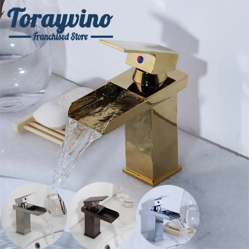 RU Специальная цена кран для воды Ванная комната grifos de lavabo caliente fria никель Матовый черный водопад умывальник смеситель кран