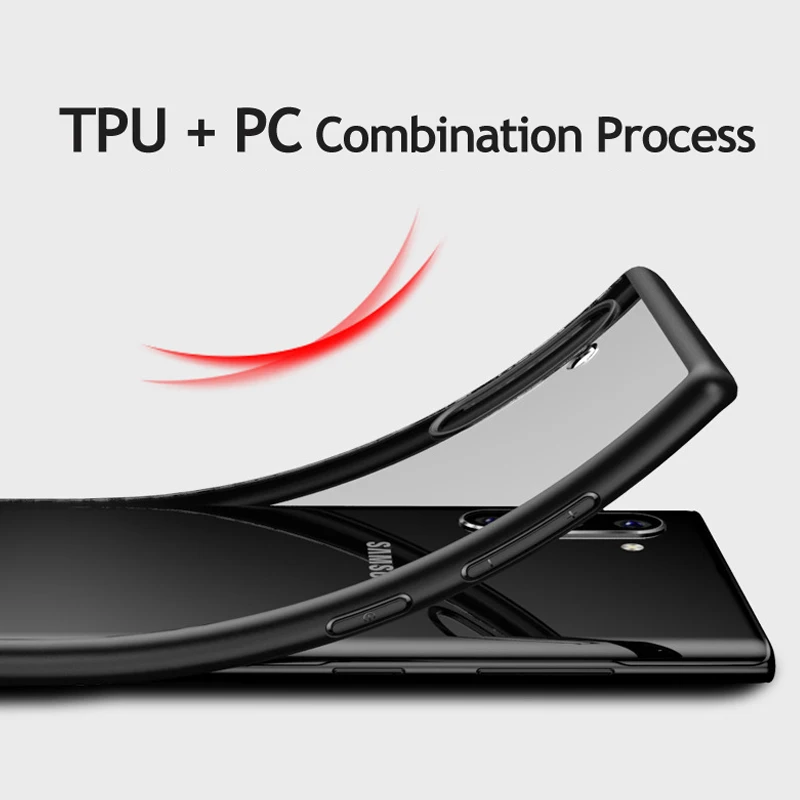 Чехол Alxun для Samsung Note10 Plus прозрачная задняя крышка телефона из ТПУ и поликарбоната