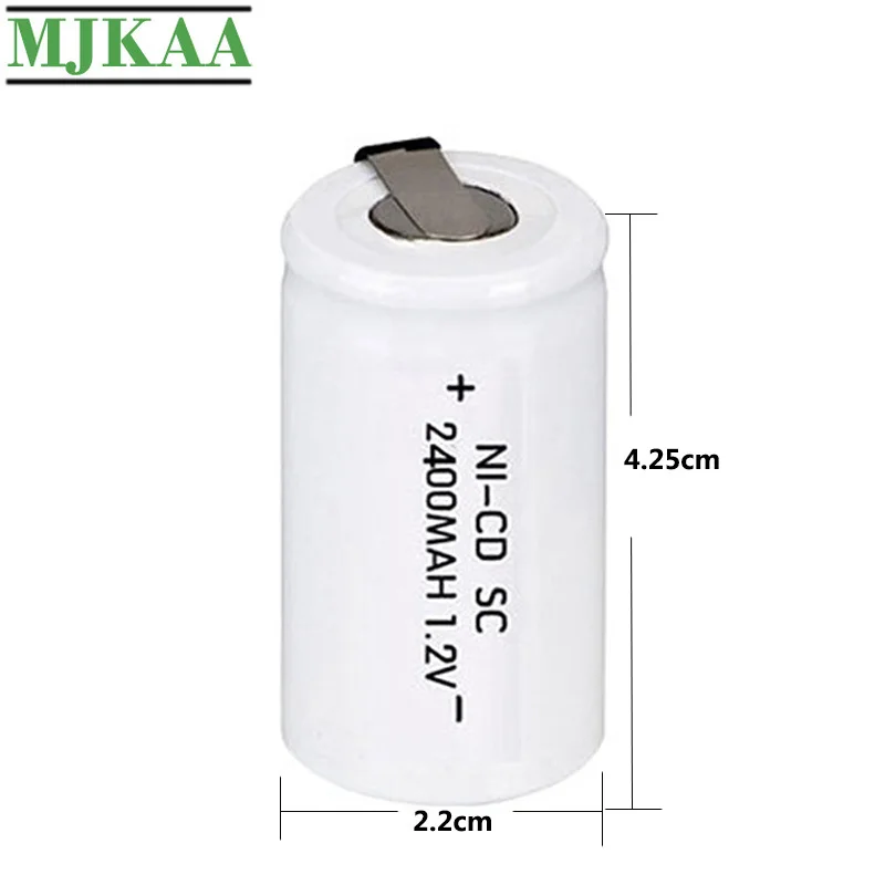 10/12/20 шт Высокое качество SC 1 2 V 2400mAh аккумуляторная батарея Sub C батареи для