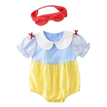 

2020 Summer Baby Girl Doll Collar Bodysuits Hair Band