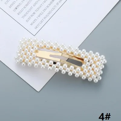 4 Golden rectangle 1 шт., новинка года, han edition INS, жемчужные заколки для волос, модные заколки для волос для девочек, BB заколки для волос, аксессуары для волос - Цвет: 4 Golden rectangle