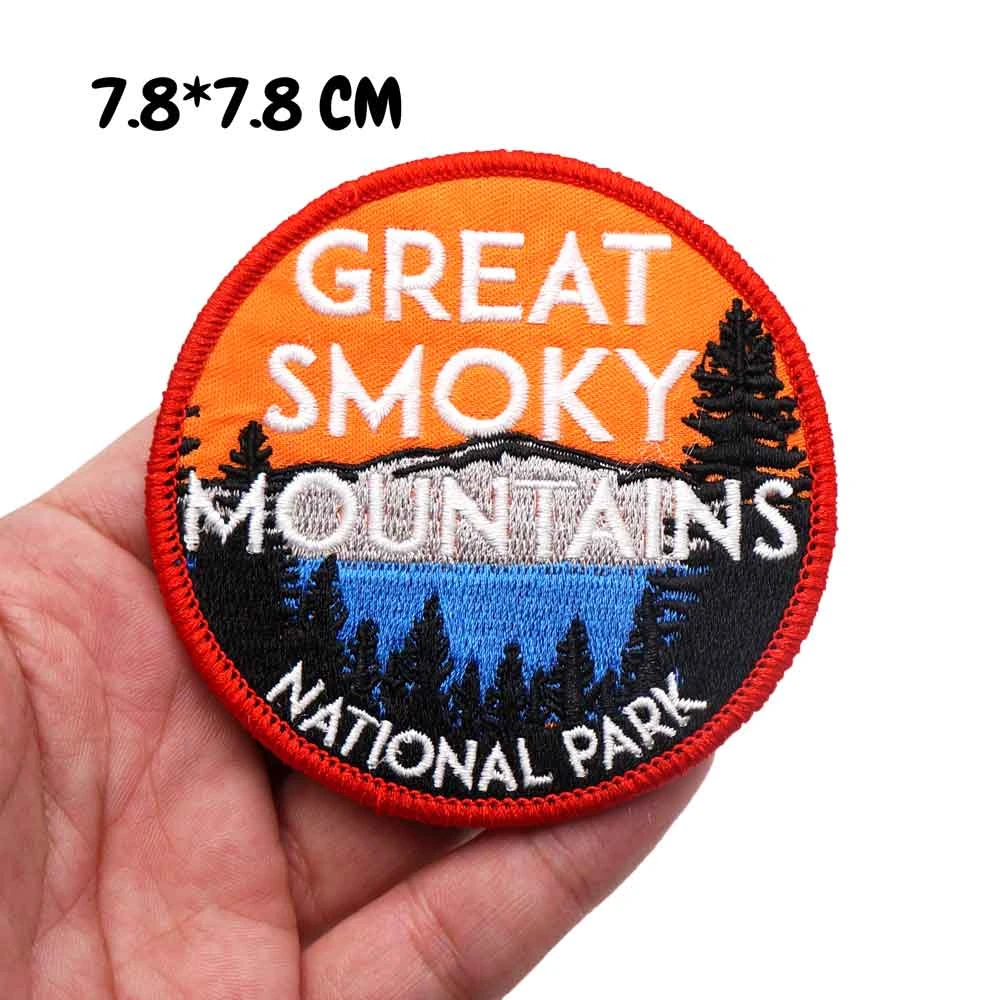 GREAT SMOKY MOUNTAINS parches bordados naturales para ropa, gorro con  gancho de respaldo, Parque Nacional|Parches| - AliExpress