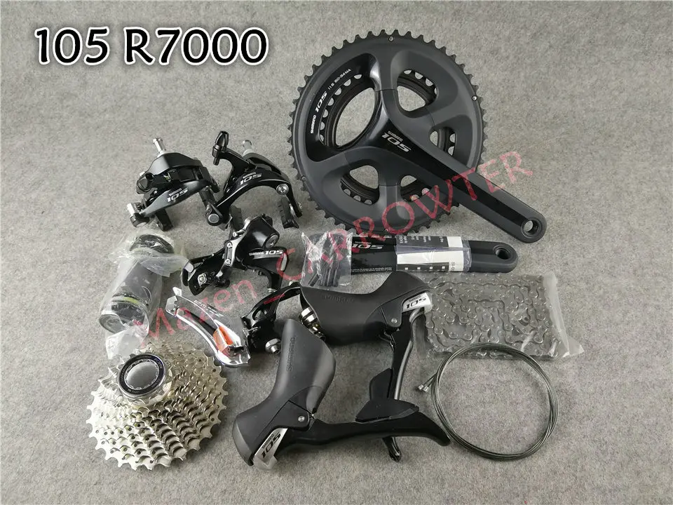 Красный с белым логотипом T1000 3K Cipollini NK1K карбоновые рамы для дорожного велосипеда, руль, седло для бутылки, клетки 50 мм, карбоновые колеса A271, ступицы - Цвет: 105 R7000 Groupset