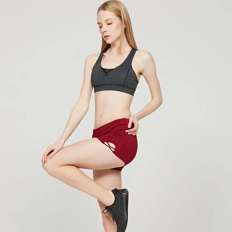 Slim Fit Спортивные шорты быстросохнущие эластичные плотно прилегающие крест шорты для йоги Фитнес преувеличивает бедра шорты