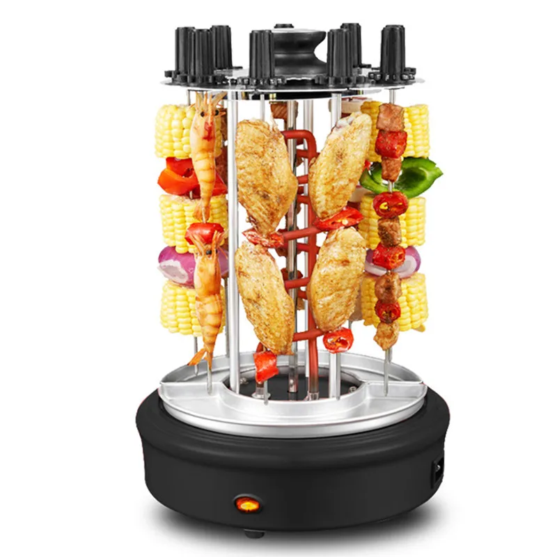 220v Automatic Rotating Electric Barbecue Grill Round Smokeless Bbq