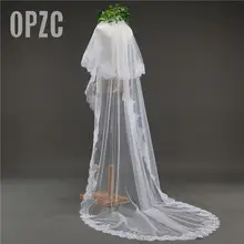 Новое поступление, свадебные аксессуары, румяна, вуаль, кружевная кромка, аппликация, белая, цвета слоновой кости, свадебная вуаль, свадебная вуаль с гребнем, Veu de Noiva
