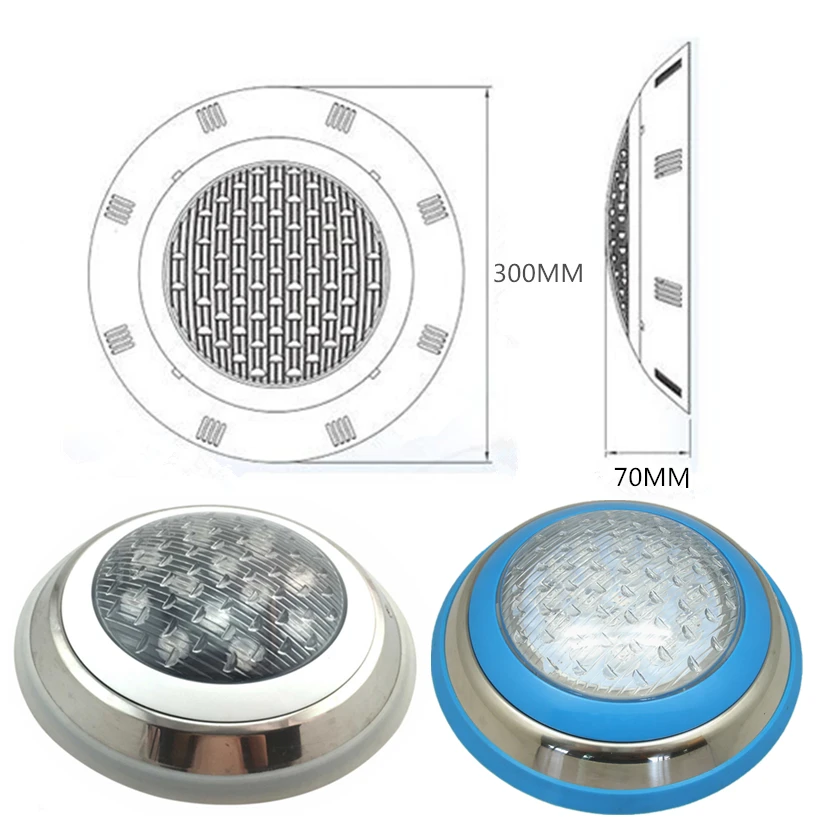 Underwater Lights LED Swimming Pool Light Surface Mounted IP68 12V Stainless Steel Fountain Lamp Spa Pond Lamps