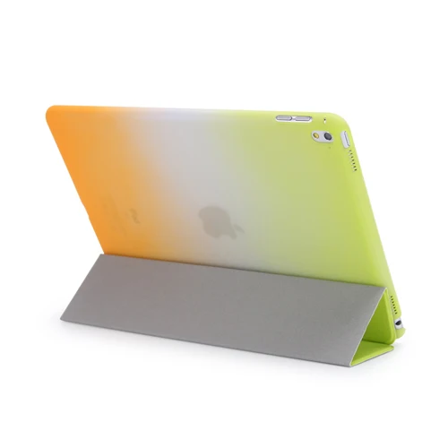 Радужный Цветной корпус для ipad Pro 10,5 чехол из искусственной кожи Smart Cover откидная крышка устойчивый планшетный чехол для Funda ipad 10,5 пластиковый чехол - Цвет: green orange
