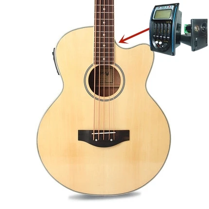 5 Strings electric Акустическая бас-гитара Топ твердый Электрический отбойный молоток тюнер 4 5 струн Picea Asperata Sapele Light Cutaway электро - Цвет: 5 Strings electric