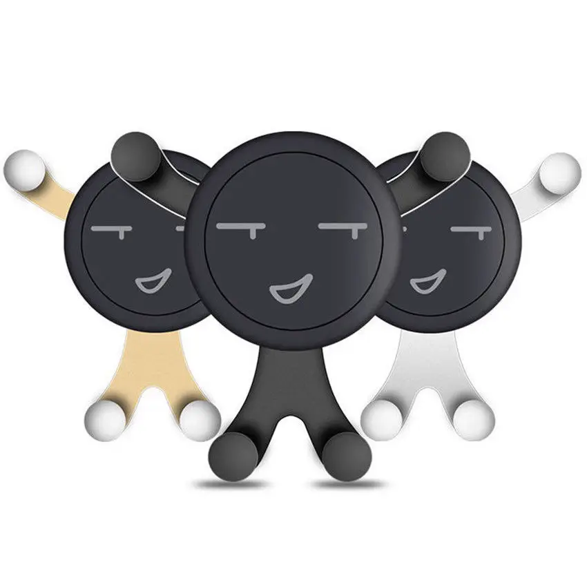 

Gravity Air Vent Phone Holder in Car Smile Face Telescopic Clip Mount Stand Support Universal for iPhone 6 7 7s Samsung S7 S6
