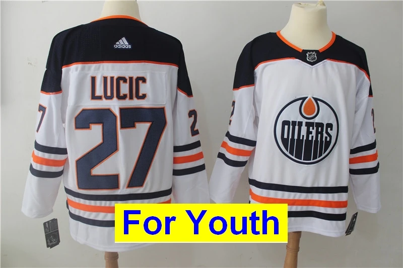 Детские новые молодежные свитера Edmonton Connor McDavid Leon Draisaitl Wayne Gretzky LUCIC NUGENT-HOPKIN