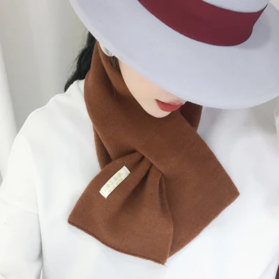 caramel Luna& Dolphin, женский шерстяной зимний шарф, круглый шарф, ярлык, Теплый Шерстяной палантин, Пашмина, 70x18 см, мягкий маленький женский шарф - Цвет: caramel
