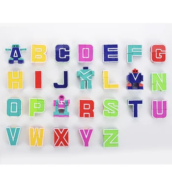 

MINI 26pcs Letters And 0 to 9 Numbers Robot Deformation Alphabet Transformations Assembled Birthday Gift Kids Educational Toys