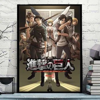 

Attack on Titan Posters and Prints Classic Japanese Anime Canvas Painting Levi Jaeger Wall Art Pictures for Living Room Decor