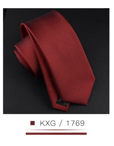 K1769 Новинка, 6 см, Мужской Шелковый узкий галстук для отдыха, цветной Модный Полосатый галстук в клетку, тонкий галстук, деловой костюм, свадебные вечерние галстуки - Цвет: K1769
