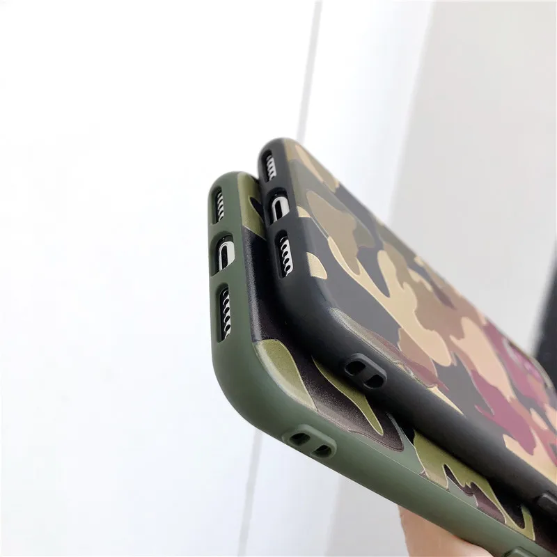 Армейский зеленый камуфляжный чехол для телефона для iPhone X XR XS Max чехол для iPhone 6 6S 7 8 Plus Мягкий ТПУ силиконовый чехол на заднюю панель телефона