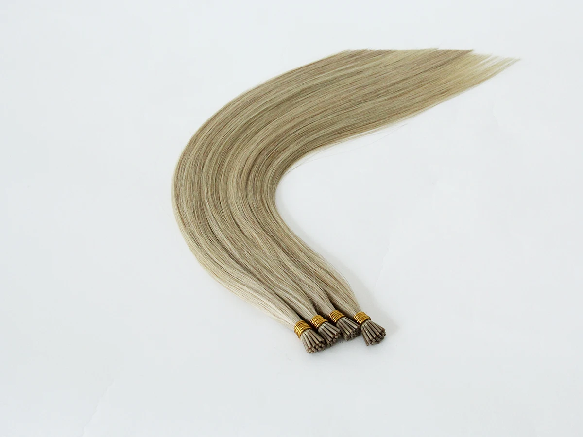 I Tip Hair Extension Blonde Mixed 100% Virgin Remy Cuticle Human Hair Double Drawn
