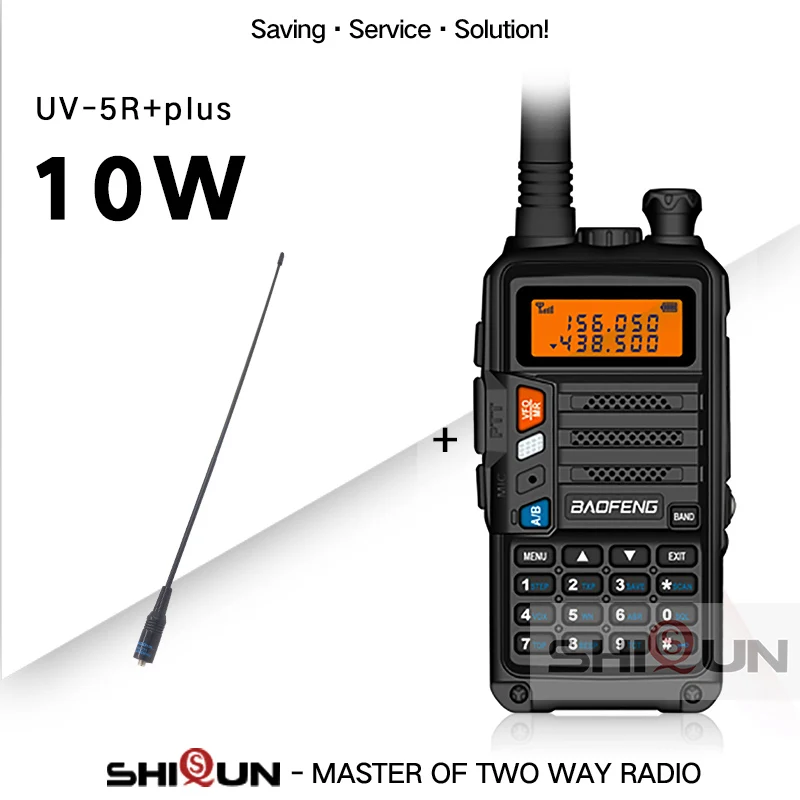 rechargeable walkie talkies 10W Walkie Talkie Long Range Baofeng UV-5R+Plus Radio for Hunting 10 km Upgrade of UV-5R UV-10R Ham Radio 10KM UHF/VHF Tri Bands best 2 way radios Walkie Talkie