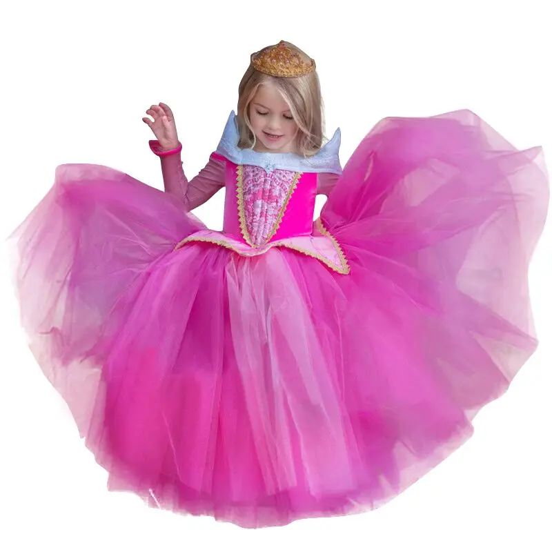 Фантазийное маскарадное платье для девочек; платье принцессы Анны, Эльзы; вечерние платья для костюмированной вечеринки на Хэллоуин; платье Рапунцель, Софии, Авроры - Цвет: Only Dress 7