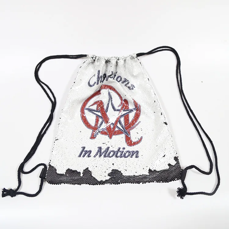 Поперечная граница модель с английскими буквами Блесток Drawstring сумка полиэстеровый мешок с кулиской Спорт на открытом воздухе Рюкзак завод прямой Se