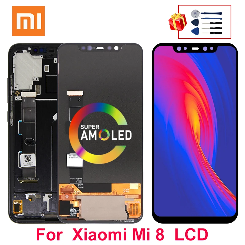 ЖК-дисплей Amoled 6 21 дюйма для Xiaomi Mi 8 сенсорный дигитайзер запасные части в сборе с