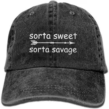 Sorta Sweet Sorta Savage, мужская и женская джинсовая бейсболка с эффектом потертости, регулируемая застежка сзади, Кепка-Дальнобойщик, спортивные шапки для улицы