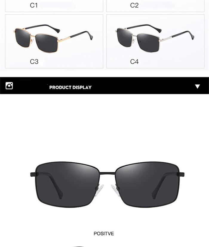 Men's Driving Prescription Lenses Sunglasses Polarized Square Anti-Glare Short-sight Sun Glasses For Male 0 -0.5 -0.75 To -6.0