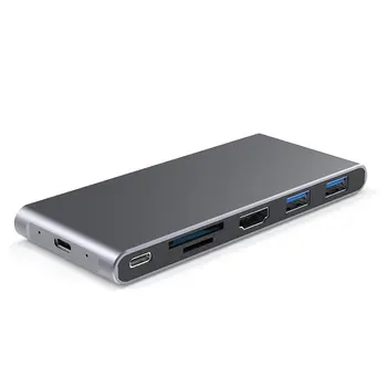

6in 1 Type-c Docking Station And M.2 Ngff Solid-state Drive Box-Multi-function Hub Hub Multiport USB C Hub Adapter