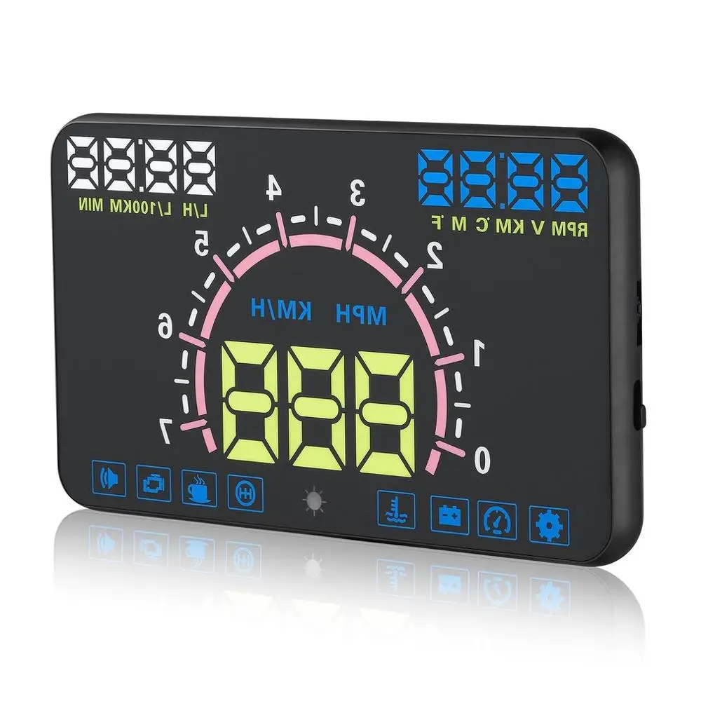 5.8-Inch OBD II Universal Hud Head Up Display Windshield Projector Hud Projector OBD2 EUOBD Car Driving Speed Meter