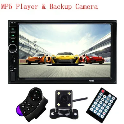 With 4LED Camera Автомагнитола 2din " USB Autorangio AUX FM мультимедийный плеер Поддержка зеркального подключения HD стерео аудио камера 7018B - Цвет: With 4LED Camera