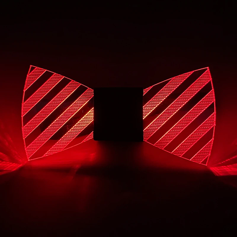 LED Licht Fliege für Männer, leuchtende Acryl Krawatte für Maskerade, Nacht Party Kostüm, Halloween und Weihnachts geschenk – Detail 27