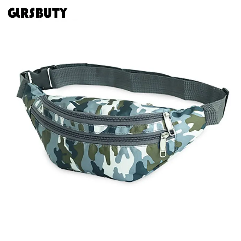 WhiteGrey Поясная сумка GLRSBUTY Женская поясная сумка Женская поясная нейлоновая поясная сумка мужская красочная Дорожная сумка на пояс сумка на молнии для телефона сумка на пояс - Цвет: WhiteGrey